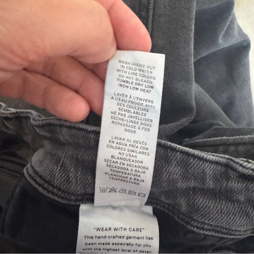 Good American Jeans Women's 10 Gray Good Waist Crop Skinny Raw Chewed Hem - Picture 9 of 9